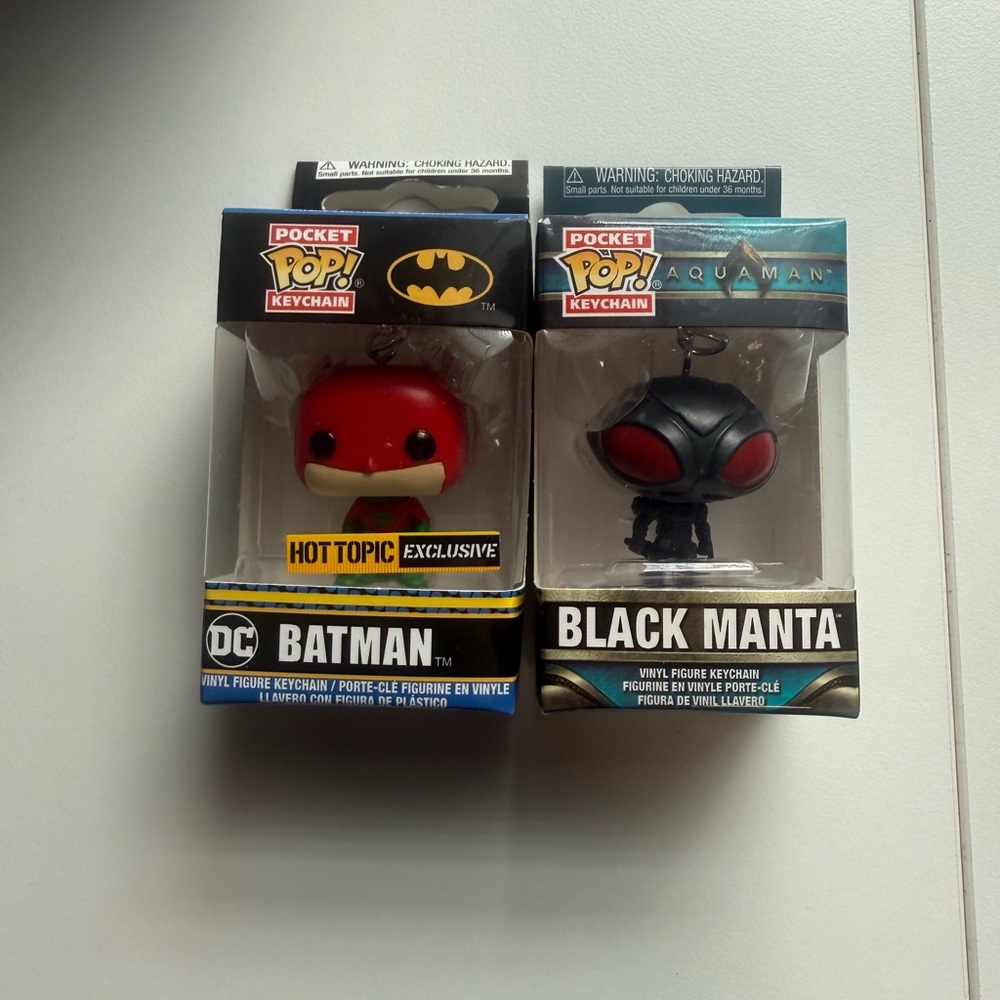 Batman and Aquaman Black Manta Pocket Pop! Keychains